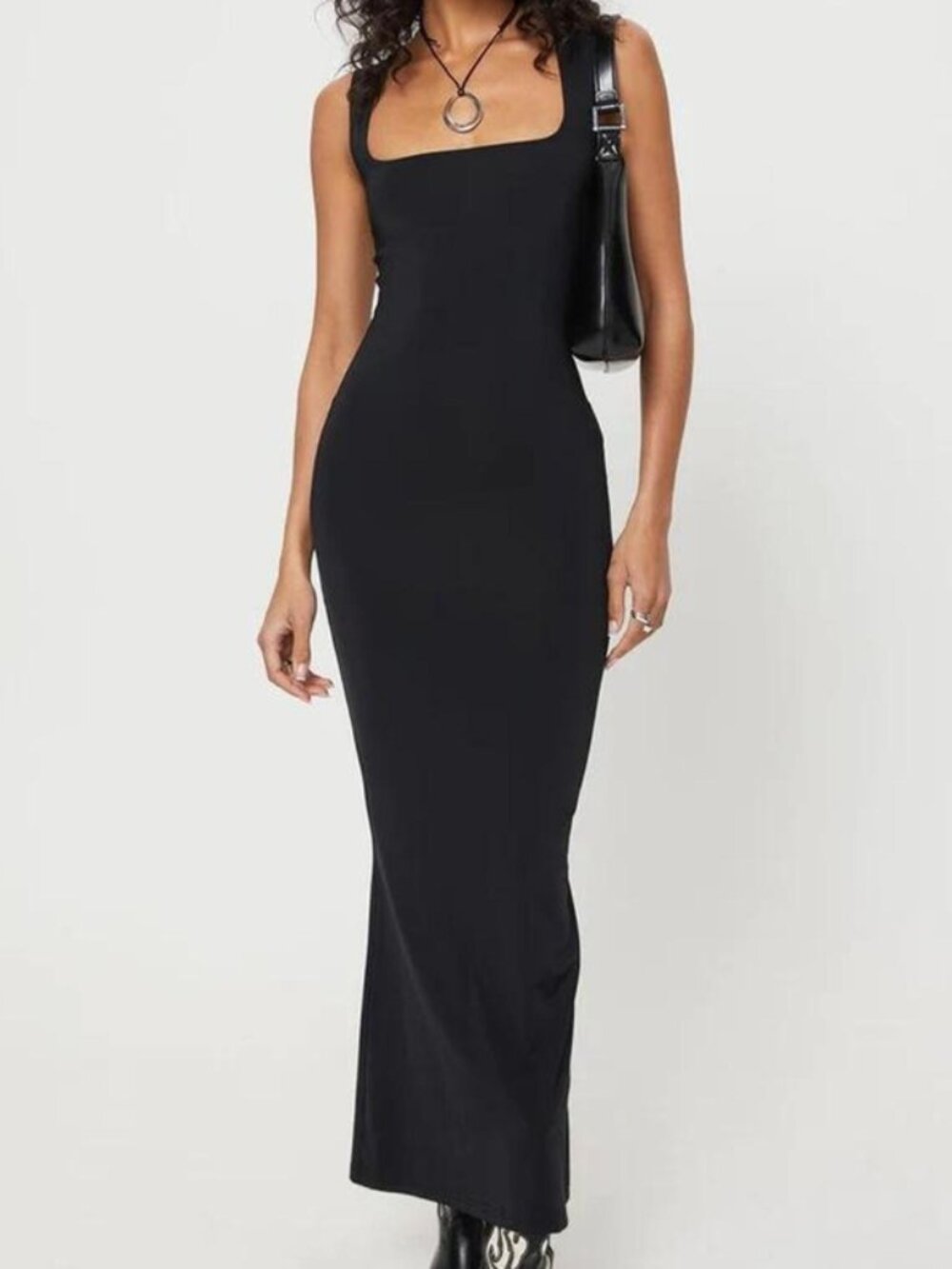 NWT Princess Polly Emili Maxi Dress, Fitted, Sleeveless, Black - Womens 12
